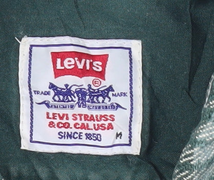 Levi's Men's Green Plaid Flannel Button-Up Shirt M Regular