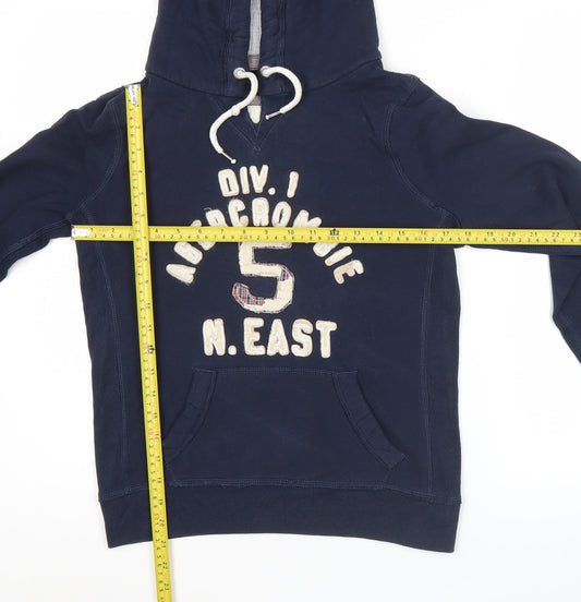 Abercrombie & Fitch Womens Navy Pullover Hoodie Medium Cotton Blend