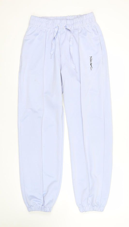 Nike Women Blue Jogger Trousers Size S Polyester Gym Training