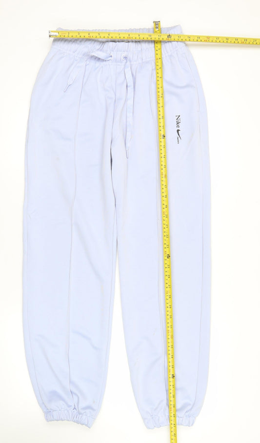 Nike Women Blue Jogger Trousers Size S Polyester Gym Training