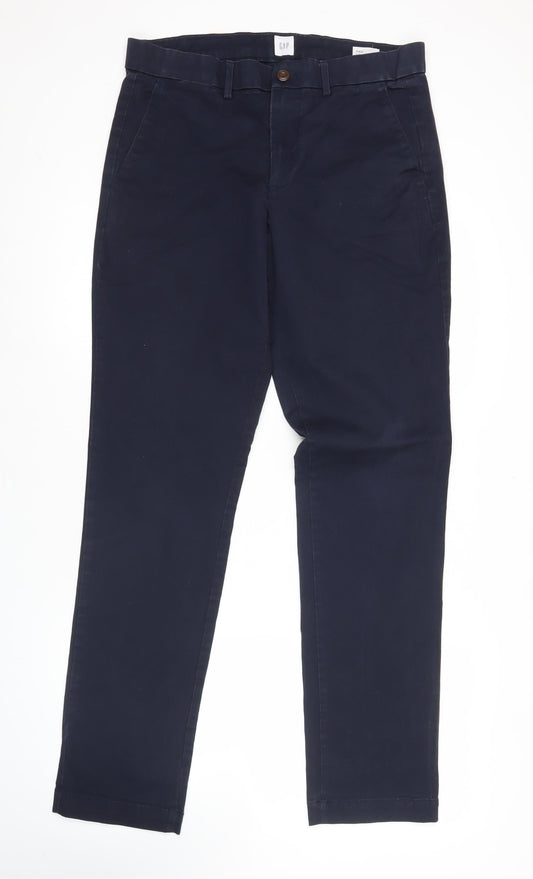 GAP Men’s Blue Slim Fit Chino Trousers 31x32 Straight Leg