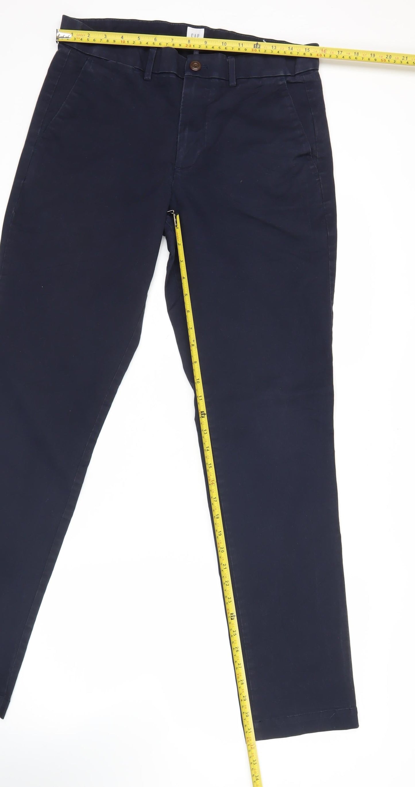 GAP Men’s Blue Slim Fit Chino Trousers 31x32 Straight Leg