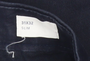 GAP Men’s Blue Slim Fit Chino Trousers 31x32 Straight Leg