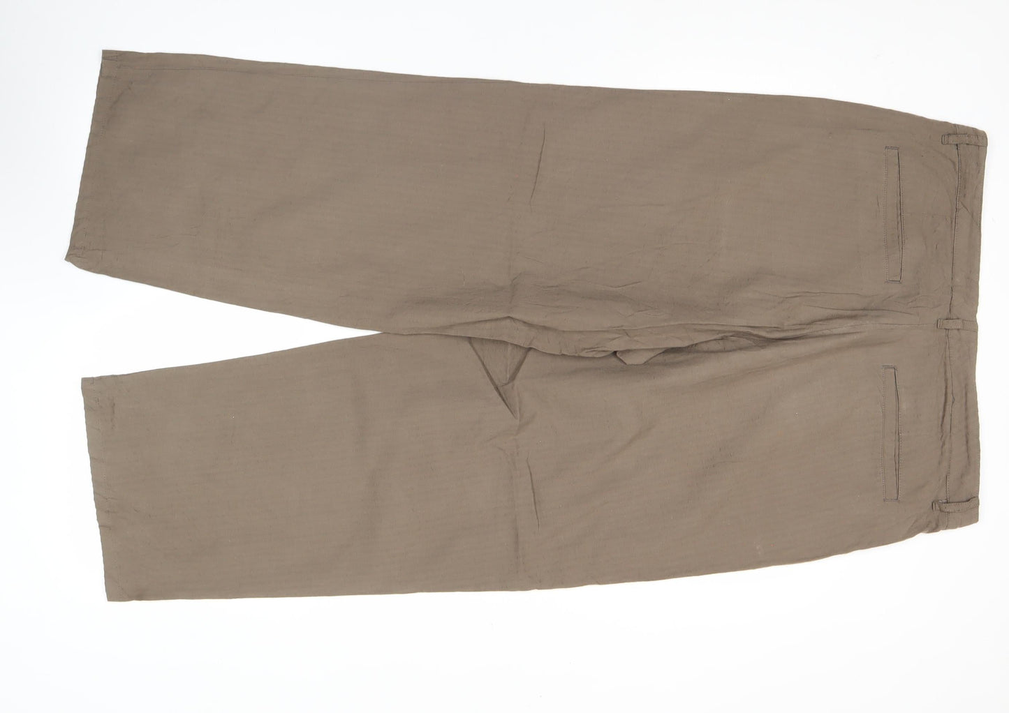 ASOS Women’s Brown Chino Trousers Size 16 Regular Cotton Straight