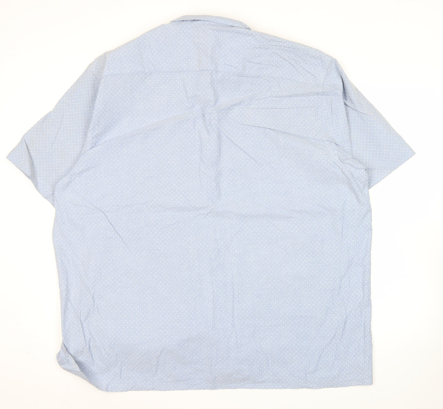 Southbay Men’s Blue Polka Dot Cotton Short Sleeve Button-Up Shirt XL