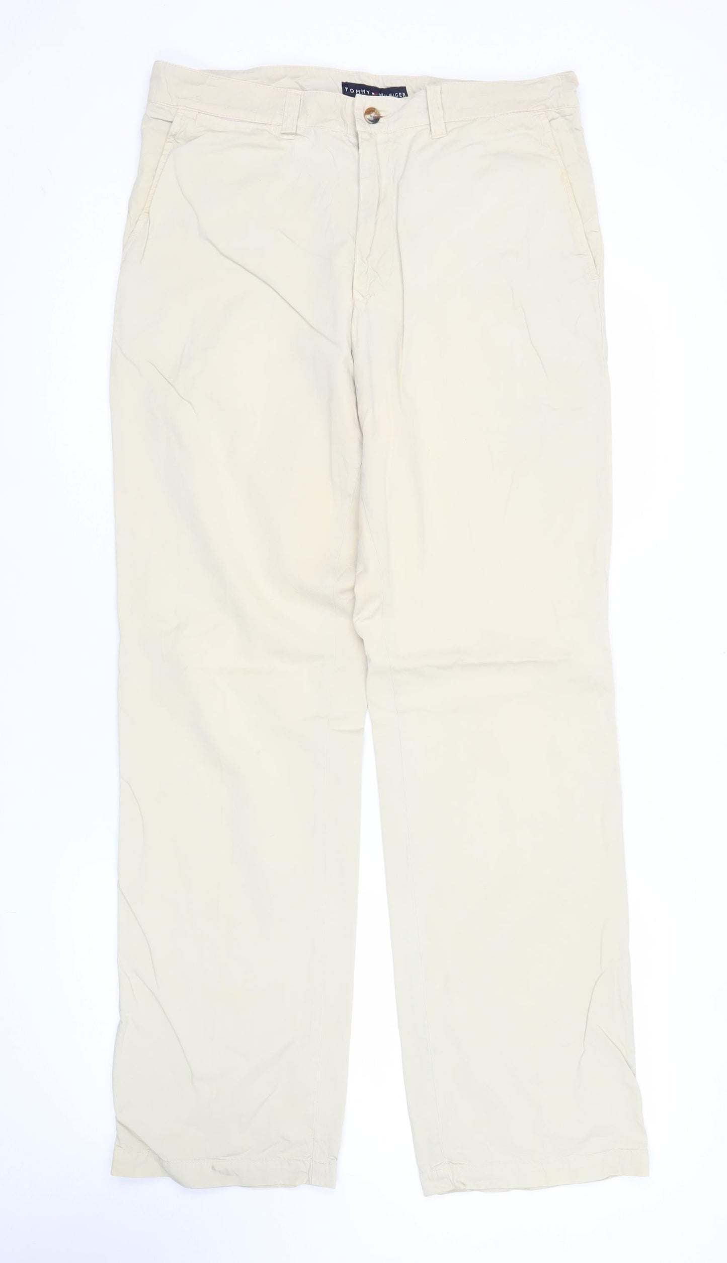 Tommy Hilfiger Men’s Beige Chino Trousers 32W 32L Straight Cotton