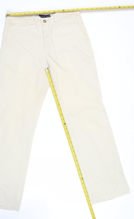 Tommy Hilfiger Men’s Beige Chino Trousers 32W 32L Straight Cotton