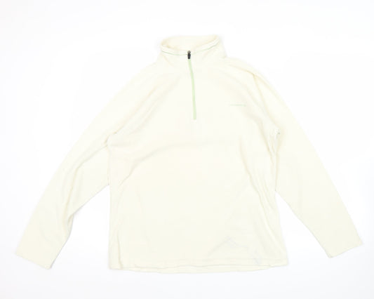 Craghoppers Women’s Ivory Fleece Sweatshirt UK 12 Pullover 1/4 Zip