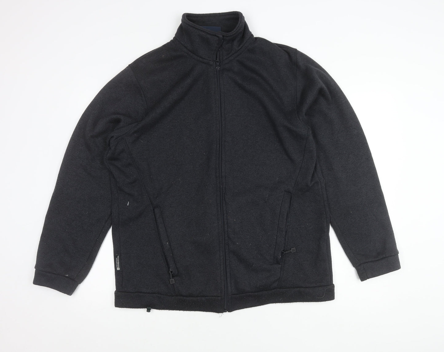 Mountain Warehouse Men Black XL Fleece Full Zip Jacket Hiking Casual