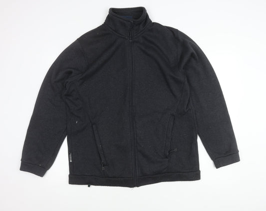 Mountain Warehouse Men Black XL Fleece Full Zip Jacket Hiking Casual