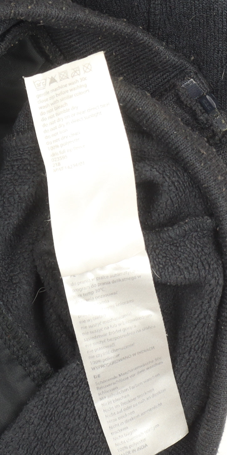 Mountain Warehouse Men Black XL Fleece Full Zip Jacket Hiking Casual