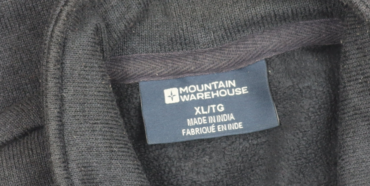 Mountain Warehouse Men Black XL Fleece Full Zip Jacket Hiking Casual