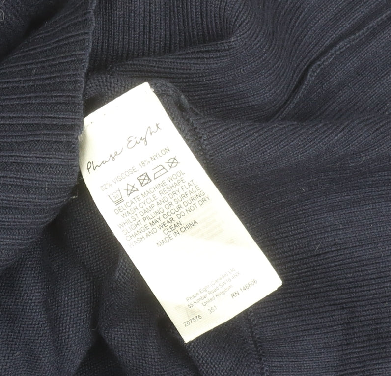 Phase Eight Womens Blue UK 12 Pullover Jumper Crew Neck Knitwear