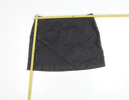 Red Herring Women’s Black Faux Leather Pencil Skirt Size 10