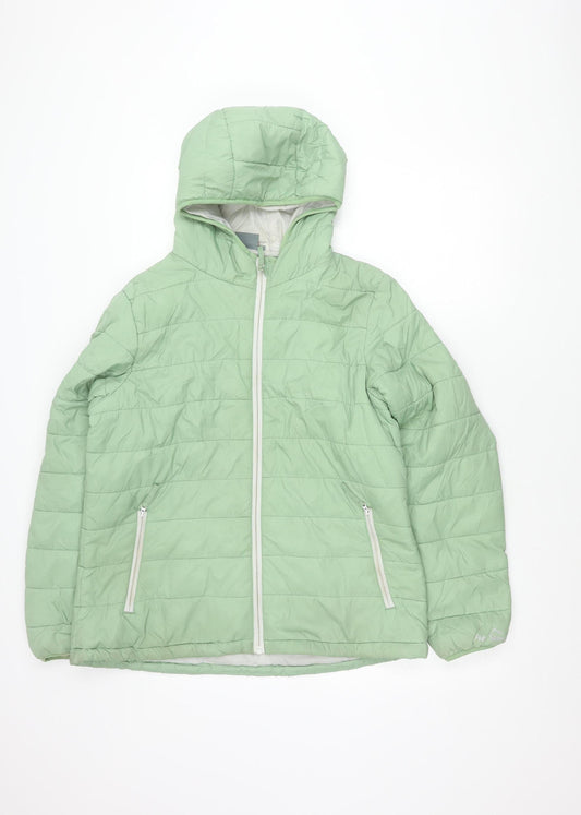 Peter Storm Womens Green Size 14 Quilted Hooded Puffer Jacket
