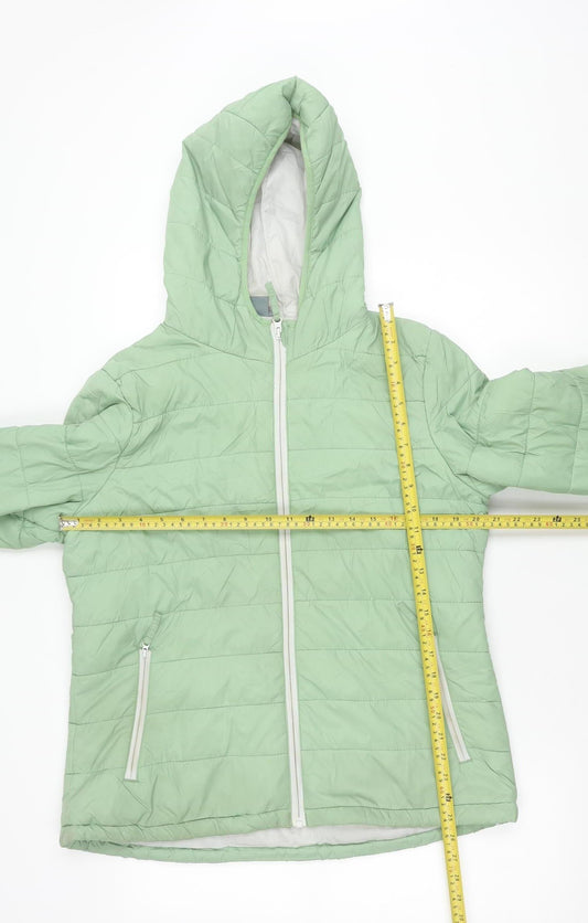 Peter Storm Womens Green Size 14 Quilted Hooded Puffer Jacket
