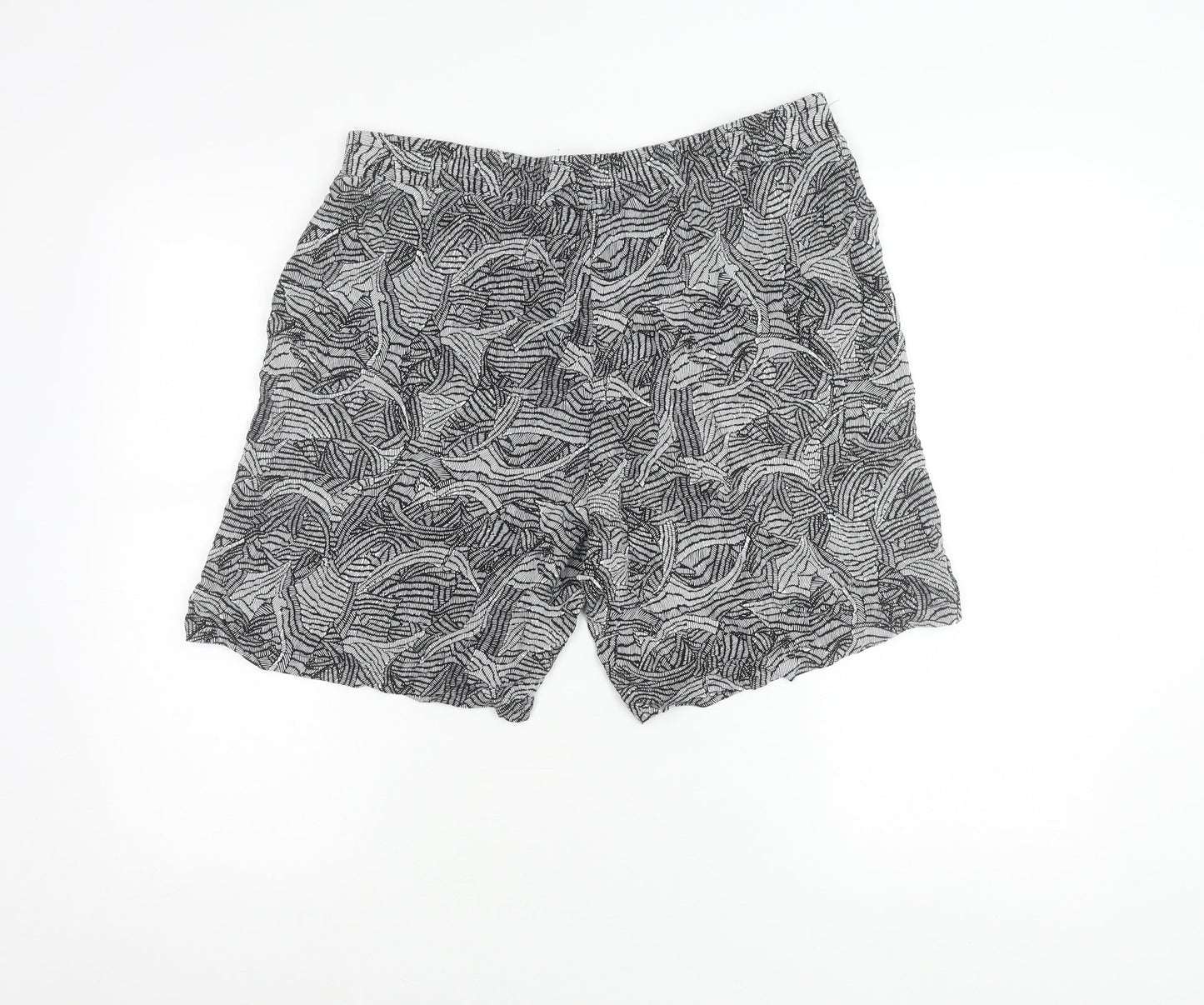 Pebble Bay Womens Black Viscose Geometric Print Shorts Size 16
