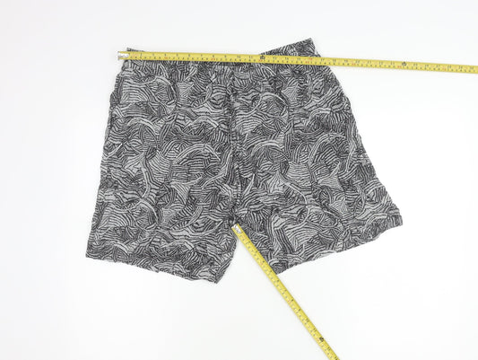 Pebble Bay Womens Black Viscose Geometric Print Shorts Size 16