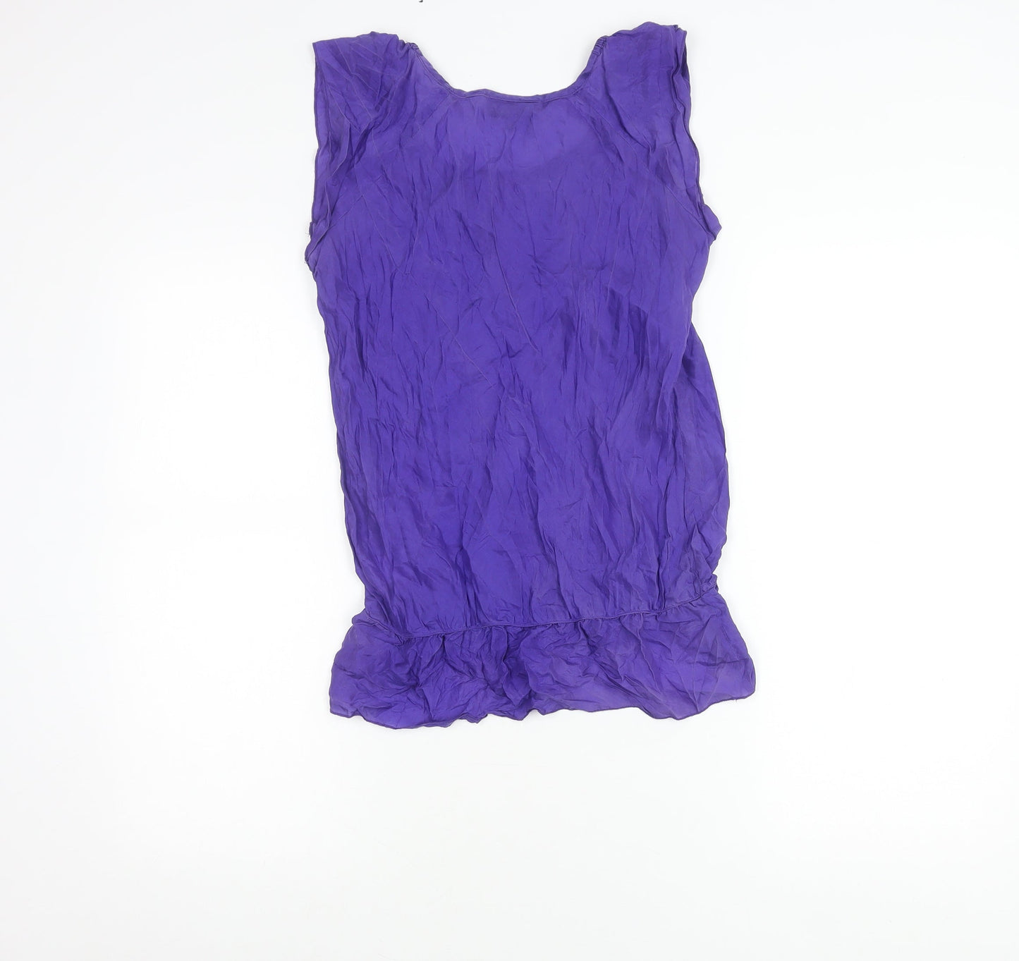 Warehouse Women’s Purple Silk Sleeveless Blouse Size 8 Scoop Neck