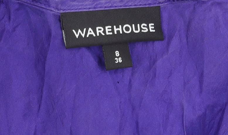Warehouse Women’s Purple Silk Sleeveless Blouse Size 8 Scoop Neck