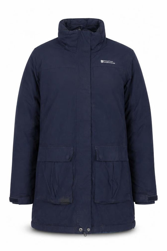 Womens UK Size 10 Regular Mountain Warehouse Blue Polyester Coat