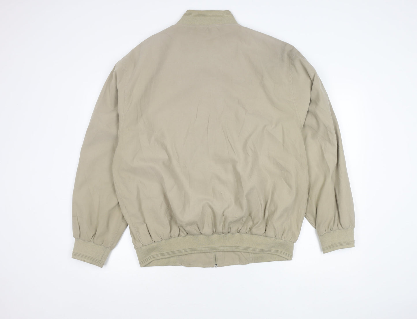 Farah Men’s Beige Bomber Jacket L Polyester Nylon Zip Casual