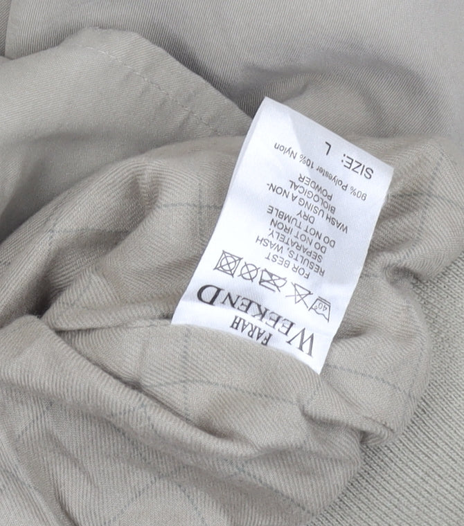 Farah Men’s Beige Bomber Jacket L Polyester Nylon Zip Casual