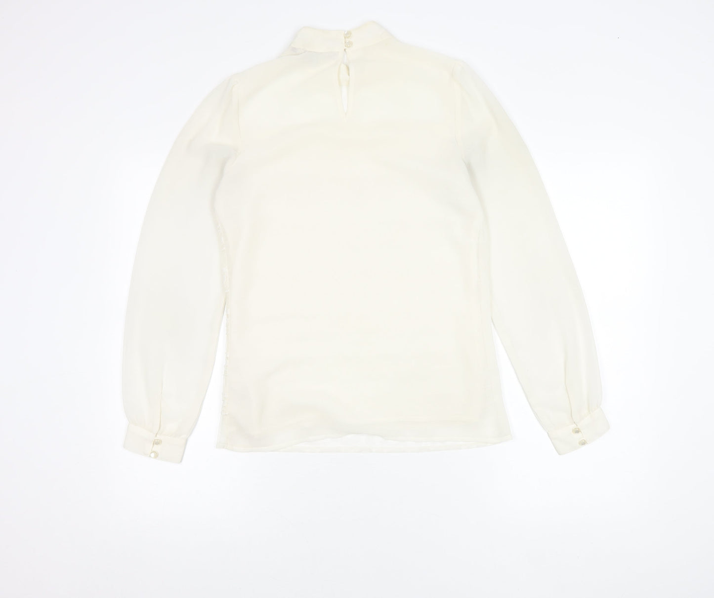Next Women’s Ivory Lace Mock Neck Long Sleeve Blouse Size 6