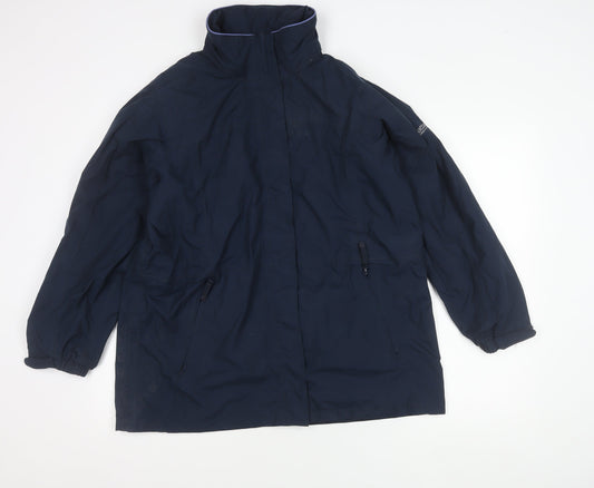 Regatta Women’s Blue Waterproof Rain Jacket Size 14 UK XL Outdoor Coat