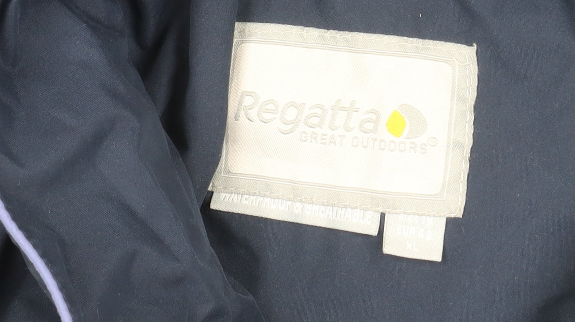 Regatta Women’s Blue Waterproof Rain Jacket Size 14 UK XL Outdoor Coat