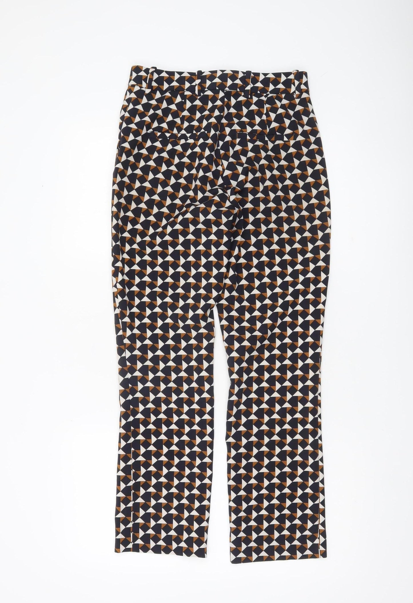 H&M Women’s Multicoloured Geometric Slim Fit High Rise Trousers Size 6