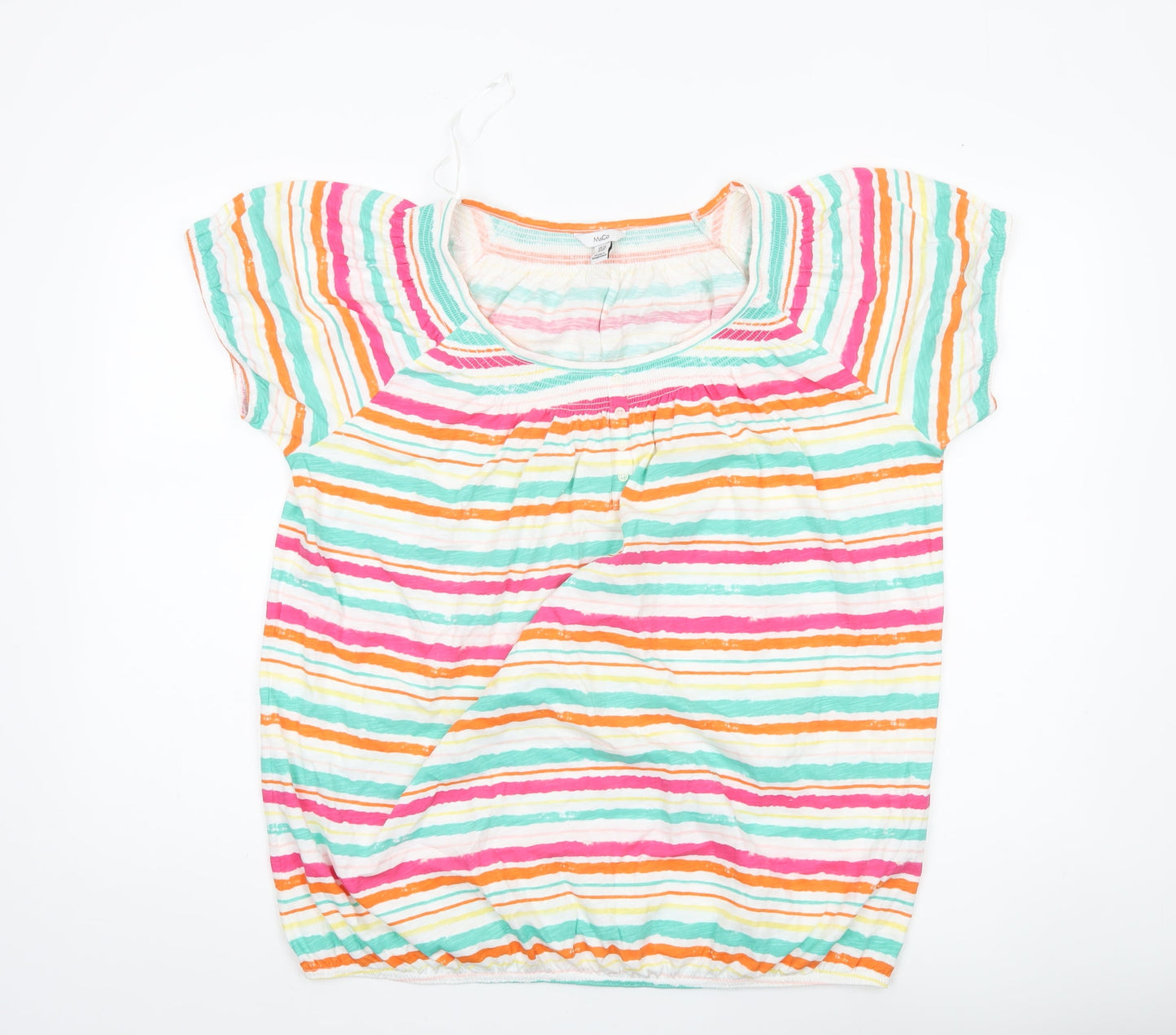 M&Co Women’s Multicoloured Striped Cotton T-Shirt UK16