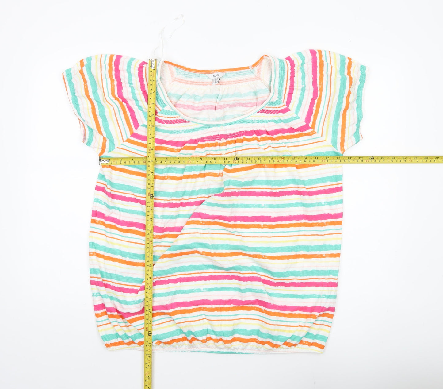 M&Co Women’s Multicoloured Striped Cotton T-Shirt UK16