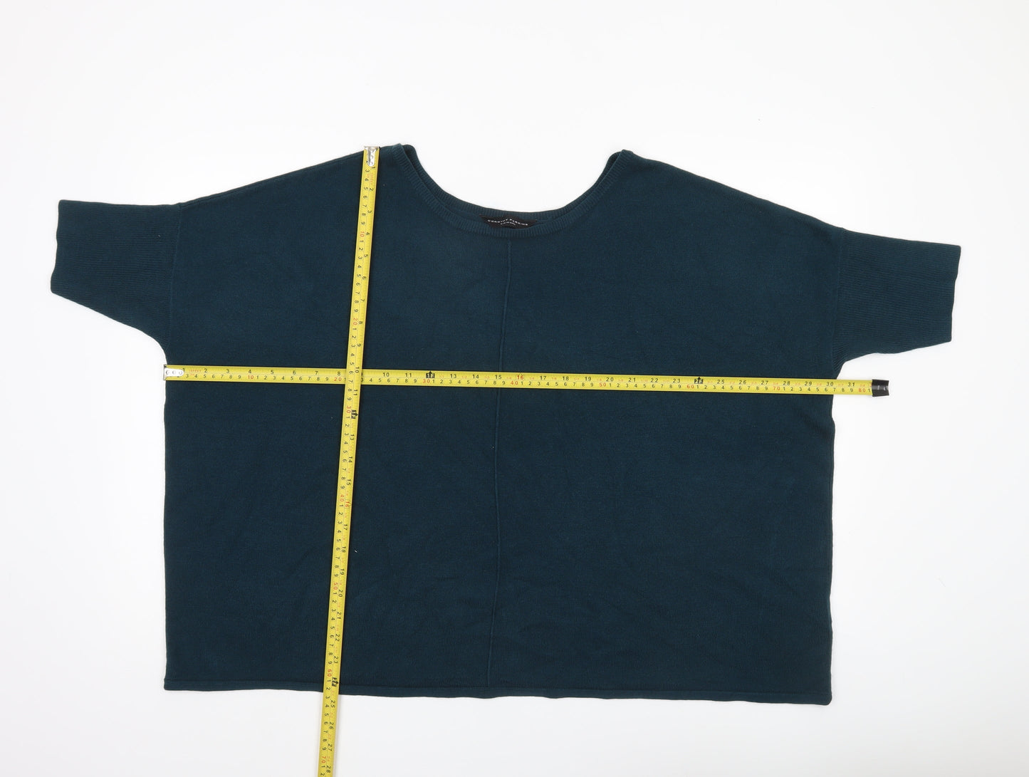 Dorothy Perkins Women Blue Size 16 Pullover Jumper Short Sleeve Knit