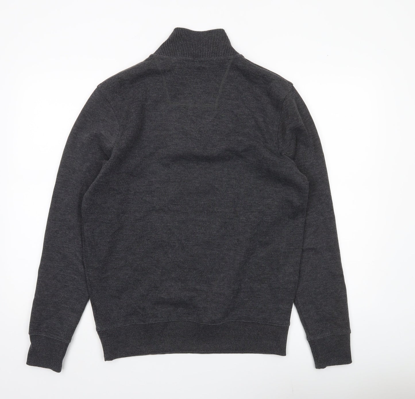 Maine New England Men’s Grey Small 1/2 Zip High Neck Cotton Jumper