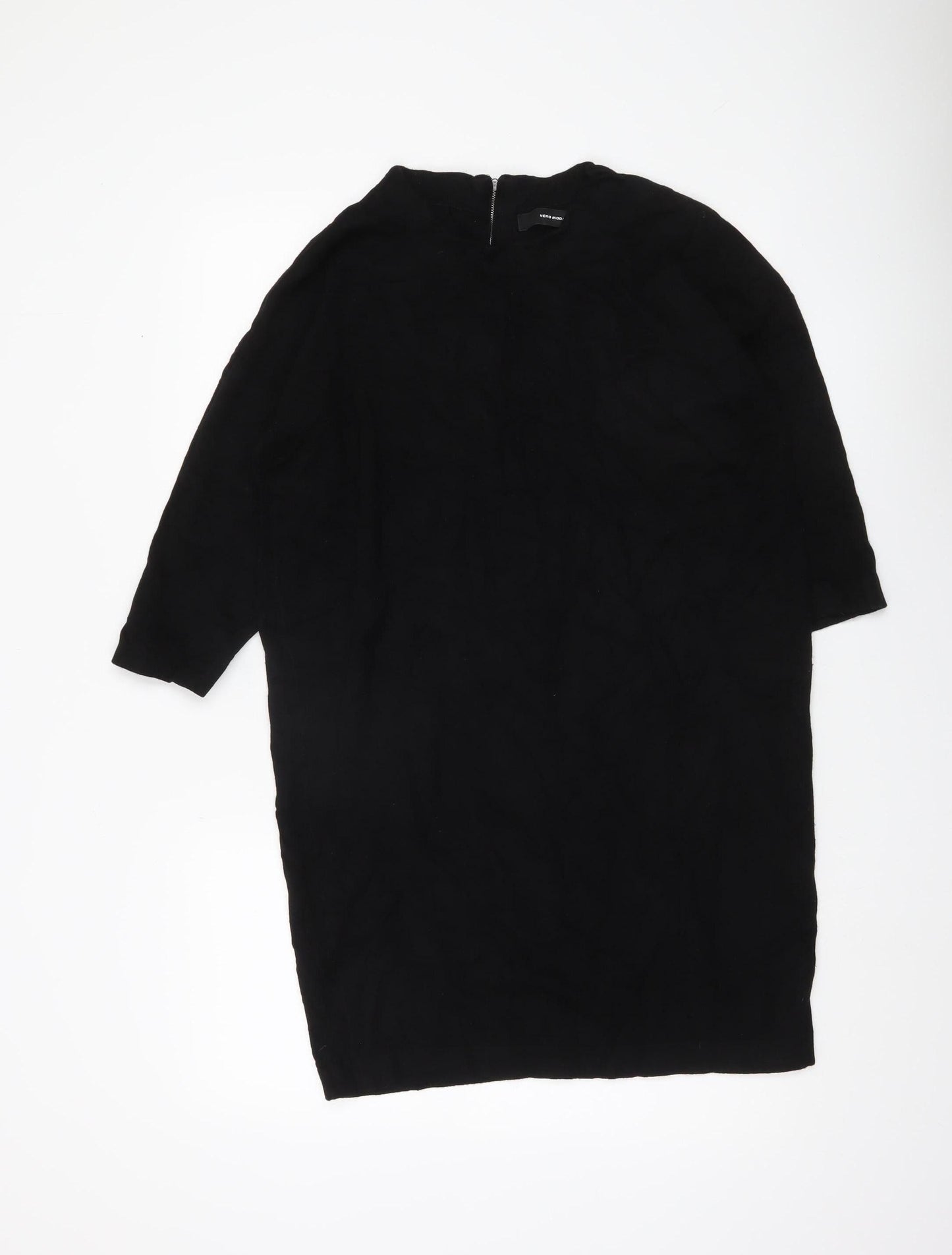 Vero Moda Women’s Black L Tunic Jumper High Neck Zip Knit