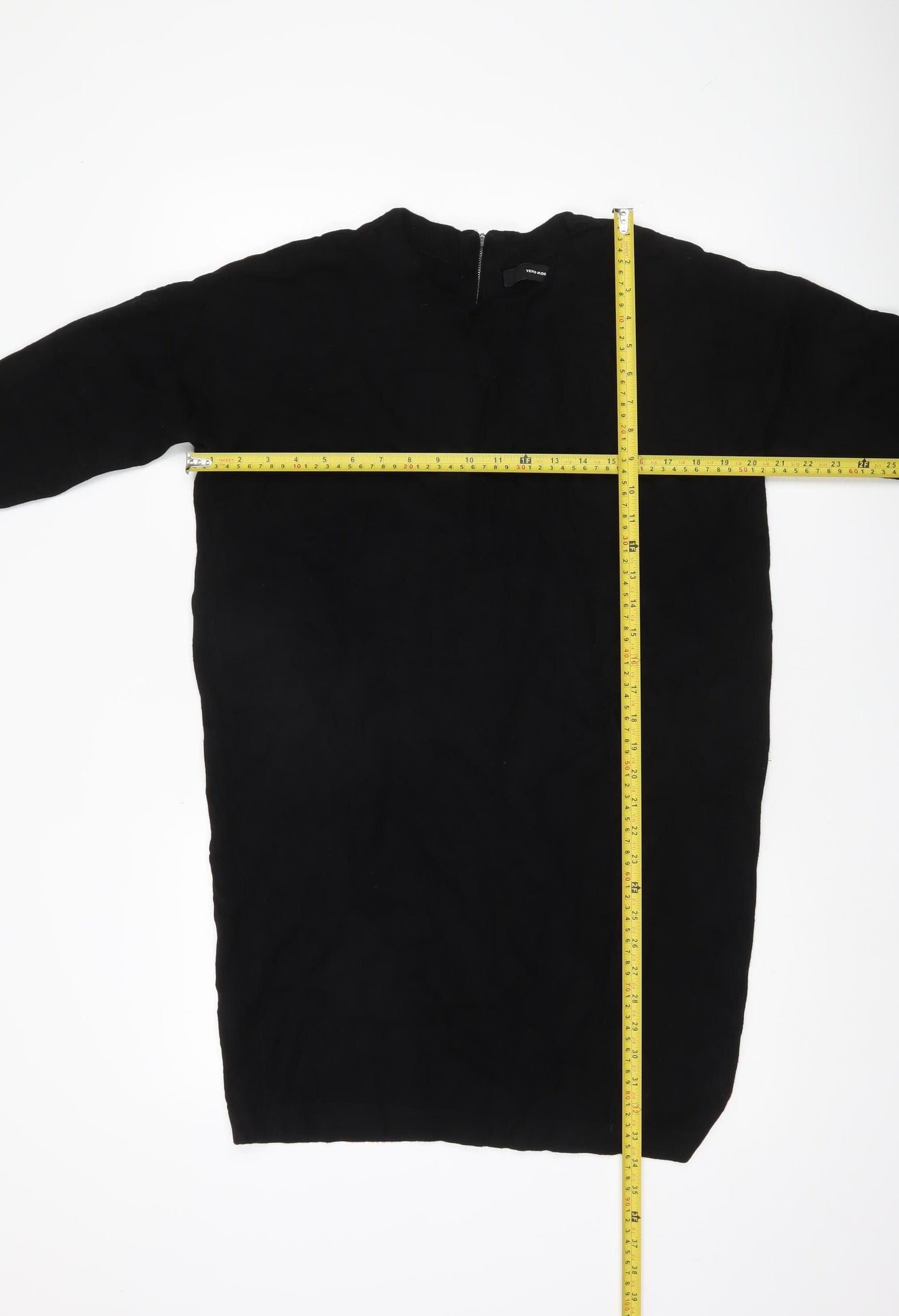 Vero Moda Women’s Black L Tunic Jumper High Neck Zip Knit