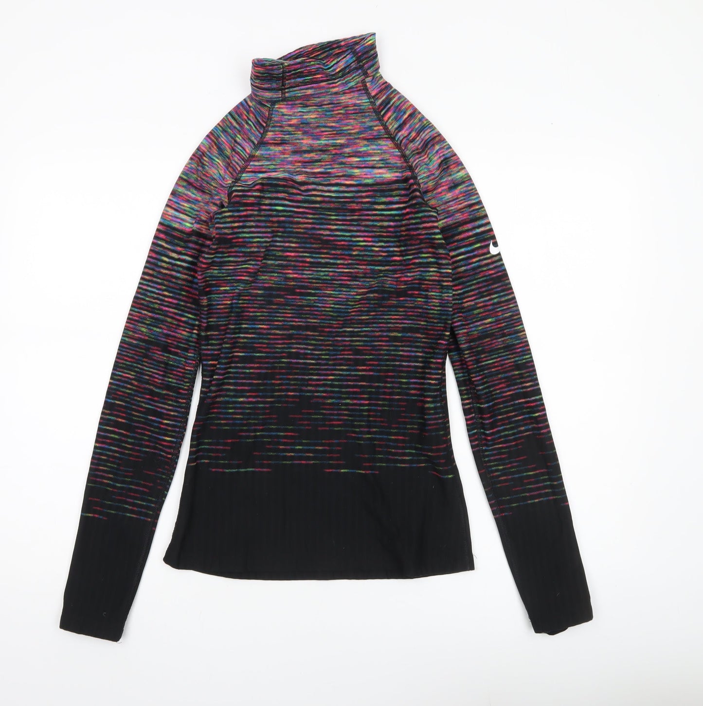 Nike Womens Multicoloured Hyperwarm Mock Neck Long Sleeve Top M