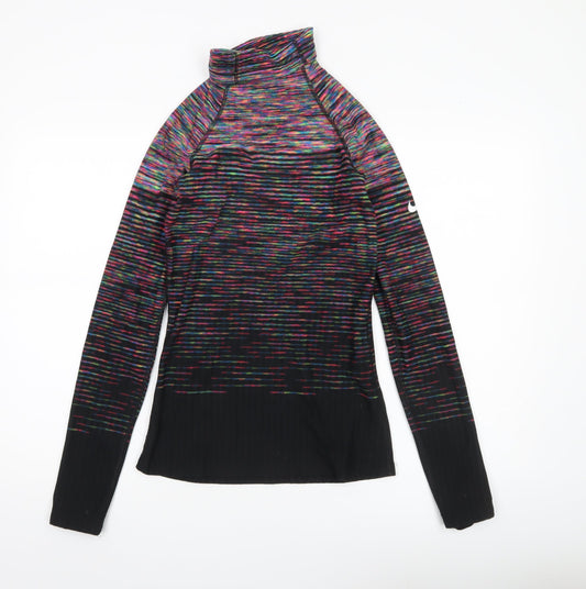 Nike Womens Multicoloured Hyperwarm Mock Neck Long Sleeve Top M