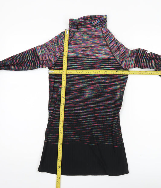 Nike Womens Multicoloured Hyperwarm Mock Neck Long Sleeve Top M