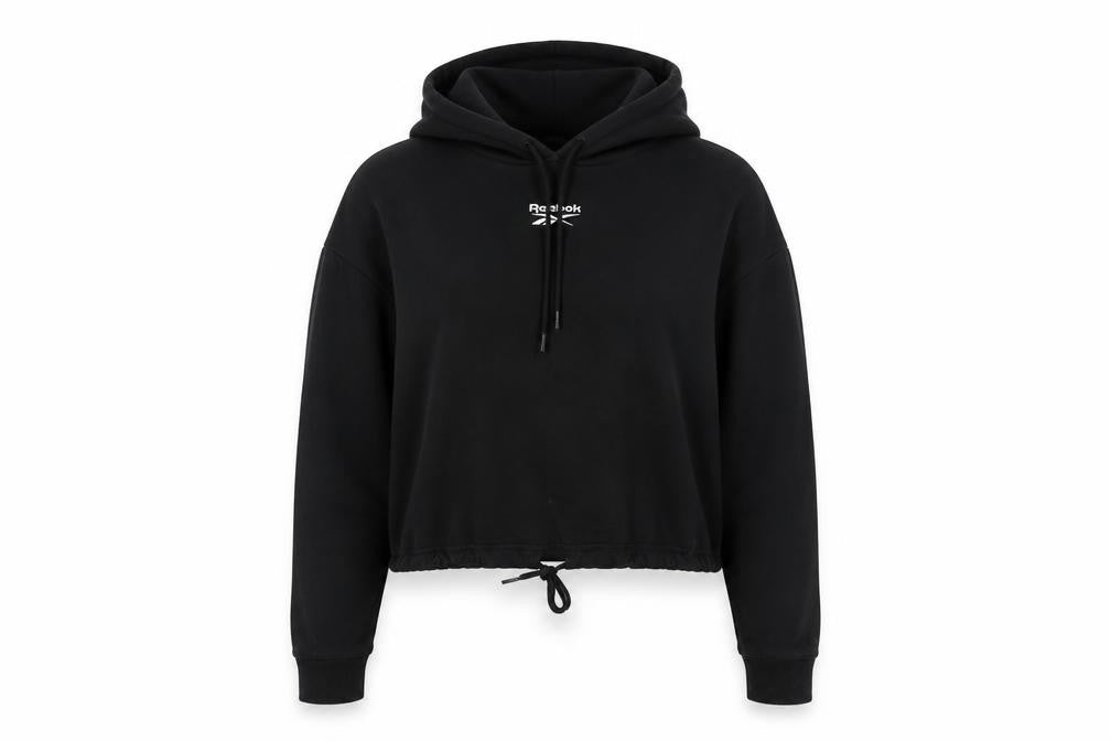 Womens UK S Regular Reebok Black Pullover Hoodie