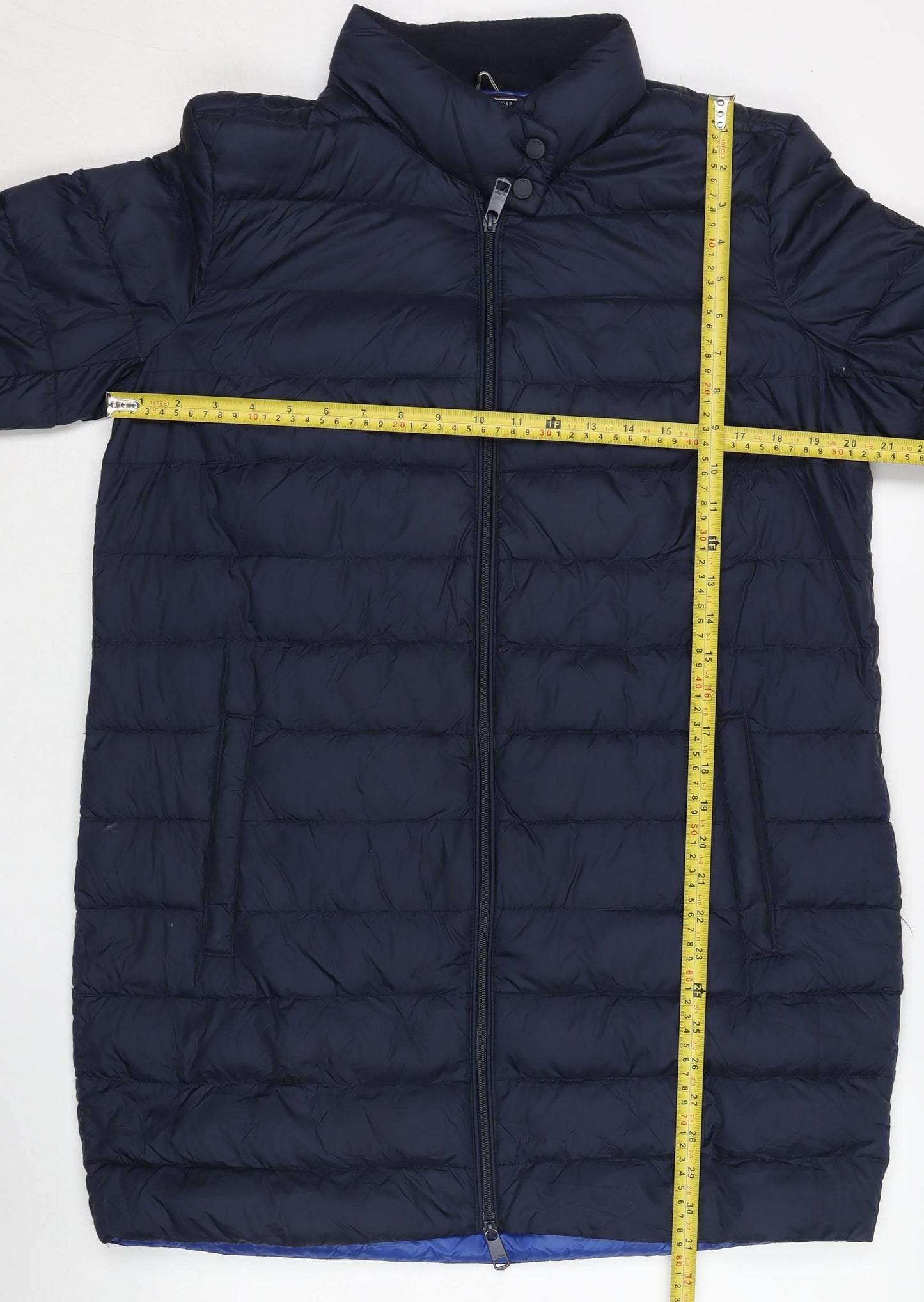 Tommy Hilfiger Men's Blue Puffer Coat Jacket M Mid-Length Down