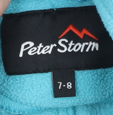 Peter Storm Girls Blue Fleece 1/2 Zip Sweatshirt 7-8 Years Outdoor Wear