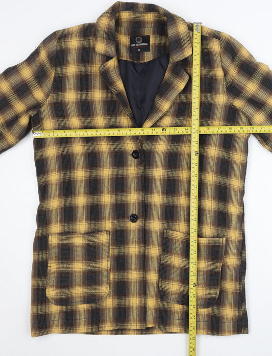 Loft The Original Womens Yellow Check Blazer Jacket M