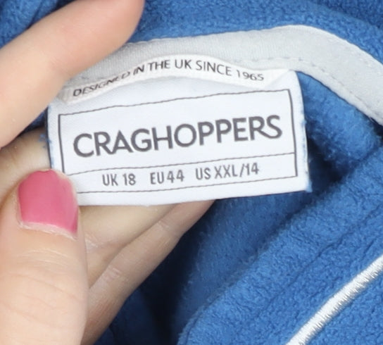 Craghoppers Womens Blue Fleece Sweatshirt Size 18 1/4 Zip Pullover