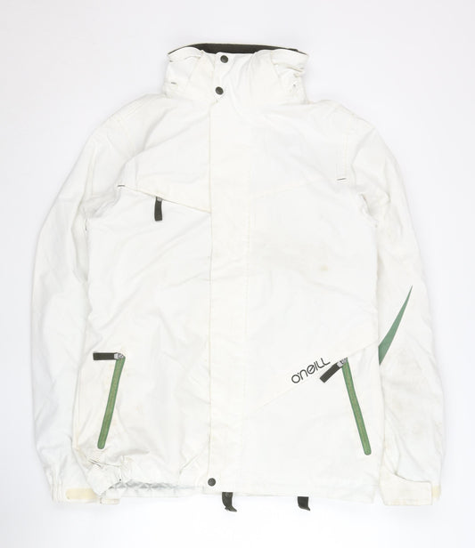 O'Neill Womens White XL Ski Jacket Hooded Waterproof Winter Coat