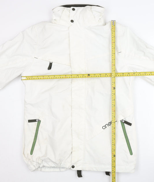 O'Neill Womens White XL Ski Jacket Hooded Waterproof Winter Coat