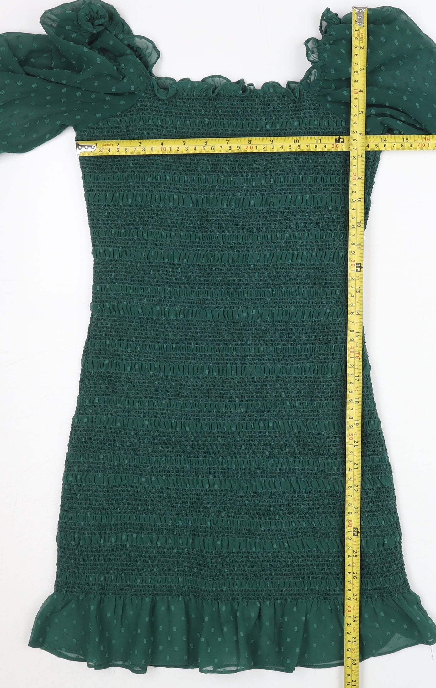 ASOS Women’s Green Size 8 Bodycon Puff Sleeve Short Dress