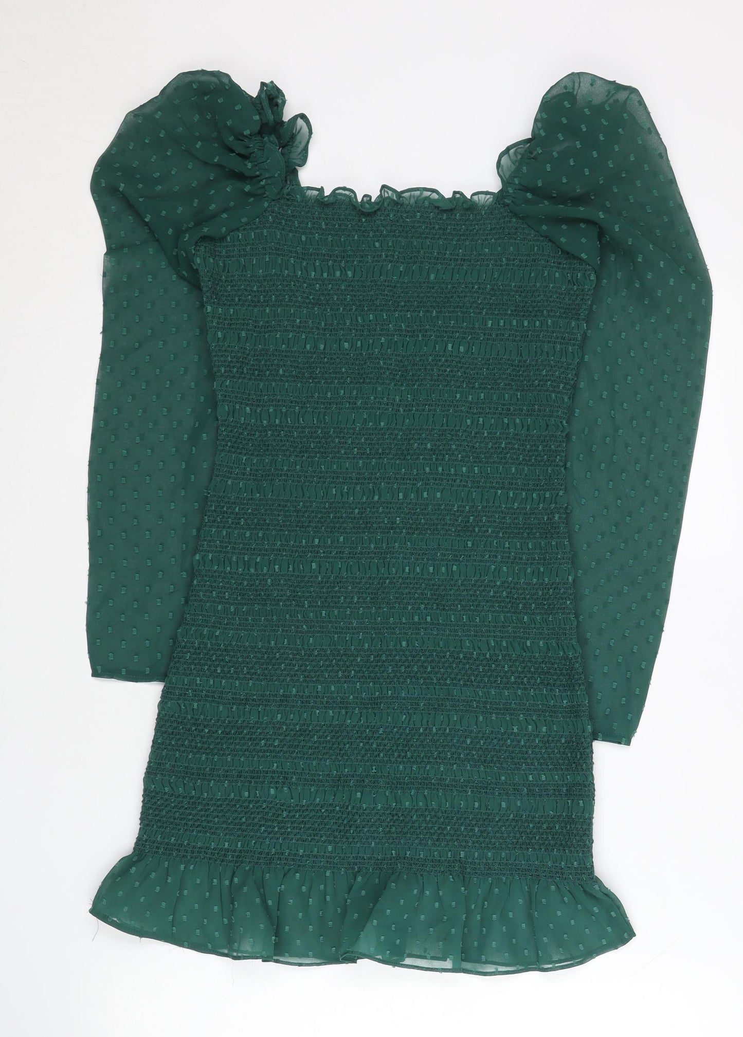 ASOS Women’s Green Size 8 Bodycon Puff Sleeve Short Dress