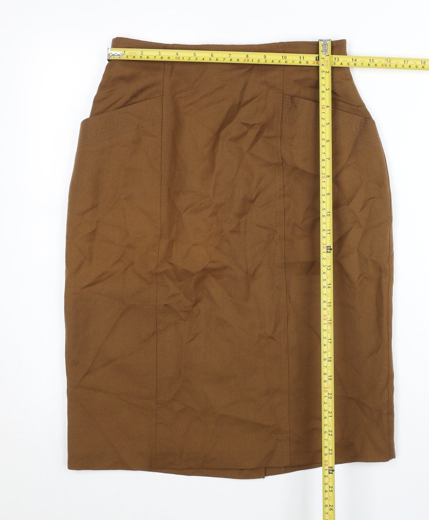 Marks and Spencer Women’s Brown Wool Pencil Skirt Size 12S